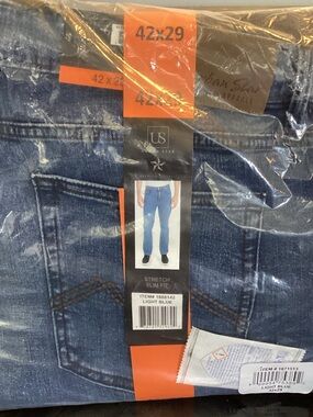 Urban Star Men’s Slim Stretch Jeans - Light Blue